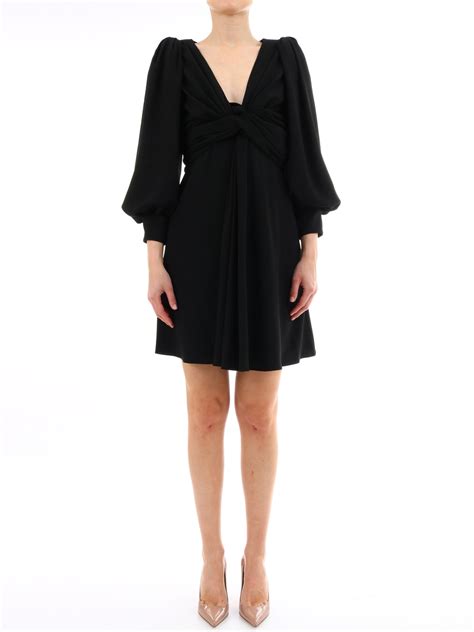 celine wrap dress black|WOMEN'S LUXURY BLACK KNITWEAR .